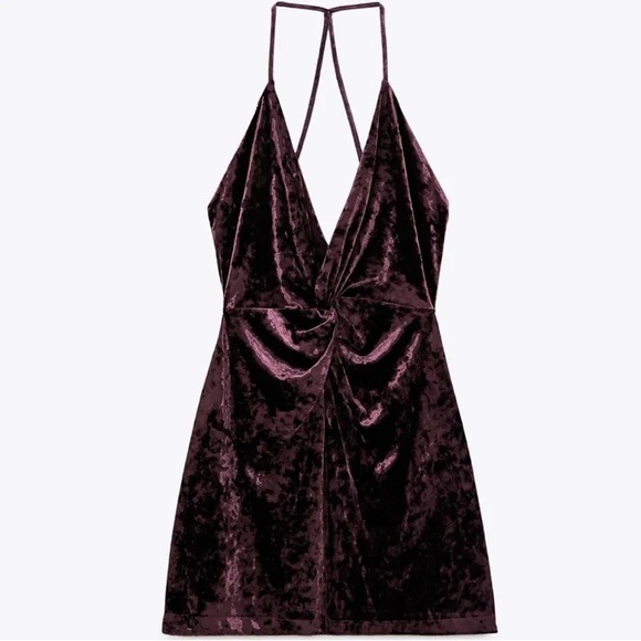 Zara Purple Soft Velvet BodyCon  SIZE S - Picture 4 of 7